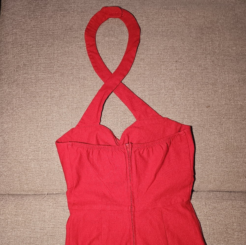 RockSteady Vibrant Red Backless Dress - Picture 5 of 6